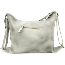HARPA Schultertasche "GEORGIA", Mädchen, Gr. B/H/T: 15cm x 15cm x 41cm, weiß, grau, Baumwolle, unifarben, Taschen Schultertasche, in moderner Patchwork-Optik