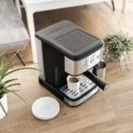 First Austria TZS First Austria Espresso Siebträgermaschine schwarz + 2-in-1 Messlöffel und Tamper