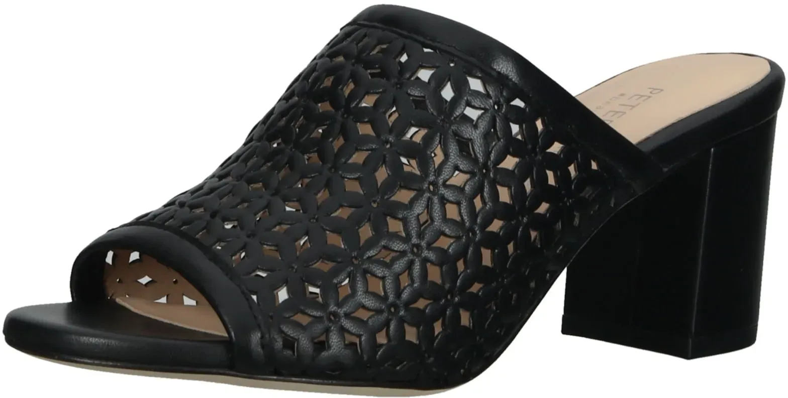 Pantolette PETER KAISER "Peter Kaiser Pantoletten Leder", Damen, Gr. 38,5, schwarz, Leder, Schuhe