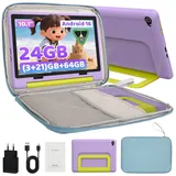 BUFO Kinder Lern-Tablet mit Elternkontrolle 10'' Android, 64GB Tablet (10", 64 GB, Android 16, Kids Bumper blau) blau|lila