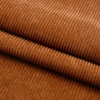 Yu Liao Baumwoll-Cord-Stoff Meterware Polyester-Cord-Fleece-Stoff für DIY Nähen Handwerk Handgefertigter Cord-Stoff Braun