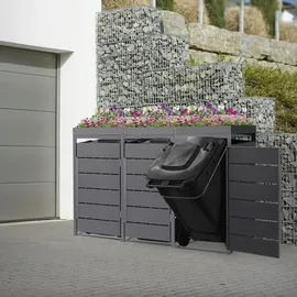 ML-Design Mülltonnenbox 196 x 80 x 124 cm anthrazit
