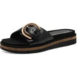 Marco Tozzi Damen Pantoletten mit Schnalle Sommer, Schwarz (Black patent), 38 EU - 38 EU