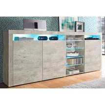 borchardt Möbel Highboard 200 x 89 x 35 cm grau