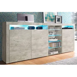borchardt Möbel Highboard 200 x 89 x 35 cm grau