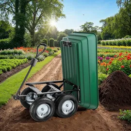Tectake Bollerwagen mit Kippfunktion rot