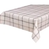 Beautex Tischdecke Wachstuchtischdecke, Leinen Karo beige, abwischbar Wachstuch Garten (1-tlg) braun Rund | 140 cm x 140 cm