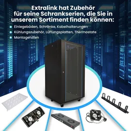 Extralink Rackmount-Schrank 27U 600x600 Schwarz stehend, Freistehendes Gestell,