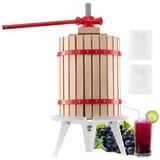 Vevor Obstweinpresse Obstmühle (18 L) mit Massivholzkorb mit 8 Blöcken, robuster manueller Entsafter, Apfelweinpresse Apfelpresse Traubenpresse Olivenölpresse mit Griff, Saftpresse für Küche