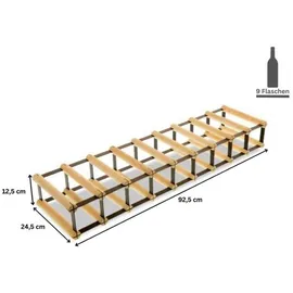 Proregal Weinregal Natur, Holz, Kiefer, Rechteckig, 92.5x12.5x24.5 cm, Wohnzimmer, Regale, Weinregale