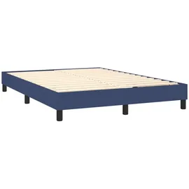 vidaXL Boxspringbett mit Matratze Blau 140x200 cm Stoff1399210