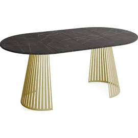 WFL GROUP Esstisch Ø 120 cm schwarz