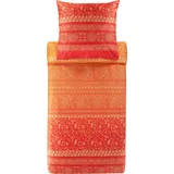 BASSETTI Brenta Bettwäsche-Set Satin O1-mandarine 155x220+80x80 cm