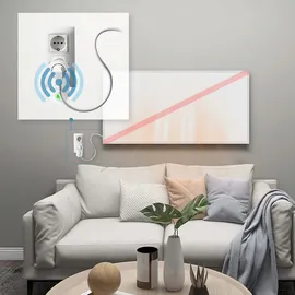 Wiltec Infrarotheizung 700 Watt inkl. WLAN-Thermostat, energieeffizienter Heizkörper mit WLAN Steuerung, Wandmontage Elektroheizung, Heizpaneel