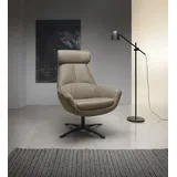 BeType Drehsessel BETYPE "Be Organic High Back, Loungesessel, Hochlehnsessel", grau (taupe), B:81cm H:92cm T:83cm, 100% Echtleder, Sessel, Drehsessel, in elegantem Design mit Drehfunktion