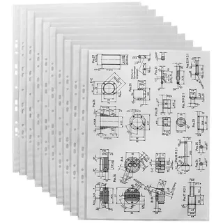 Lands 10 Lands Prospekthüllen DIN A3 transparent genarbt 0,08 mm