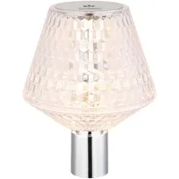 GLOBO Flaschenaufsatz Flaschenlampe Kristallleuchte Tischlampe LED Touchdimmer verchromt klar,
