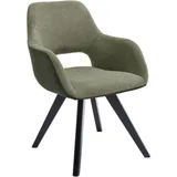 Lomoco Armlehnstuhl, Schwarz, Olivgrün, Holz, Textil, Buche, massiv, konisch, eckig, 56x86x64 cm, Stoffauswahl, Typenauswahl, inklusive Armlehnen, abwischbar, Esszimmer, Stühle, Esszimmerstühle, Armlehnenstühle