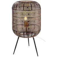 Gilde Bodenlampe "Menara" in Schwarz/ Gold - H. 62