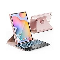 INFILAND Tastatur Hülle für Galaxy Tab S6 Lite 10.4 Zoll 2024/2022/2020 Modell (SM-P620/P625/P610/P613/P615/P619), [Hochpräzises Tackpad] mit 360 Grad drehbarem Ständer & abnehmbarer Tastatur, Schwarz