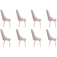 JVmoebel Stuhl 8x Stühle Stuhl Polster Modernes Set Design Lehn Garnitur Komplett rosa