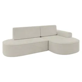altdecor Eckcouch Cord 2-Sitzer Beige