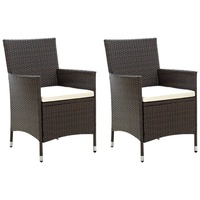 Möbel Outdoor Relaxsessel,Balkonstuhl Gartenstühle mit Sitzpolster 2 Stk. Poly Rattan Braun DE80902