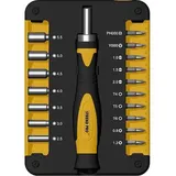 PROREGAL® Bit-Schraubendreher Schraubendreher bit- und Steckschlüsselsatz Set WT536, 18 Dielna, Bits