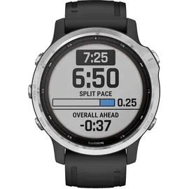 Garmin fenix 6S Solar silber mit schwarzem Armband