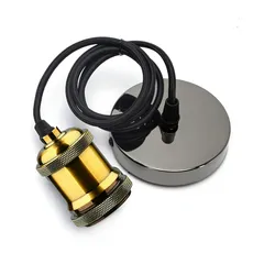 Aigostar E27 Vintage Lampenfassung mit kabel Metall Nostalgie Retro inkl. LED Leuchtmittel Kupfer