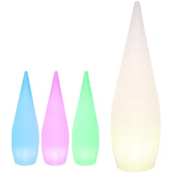 RGB LED Stehleuchte, Tropfen Design, Fernbedienung, H 120 cm