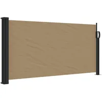 vidaXL Seitenmarkise 100 x 500 cm Schwarz Polyester