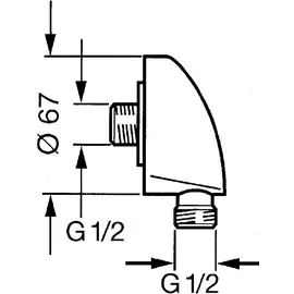 Hansa Wandanschlussbogen chrom
