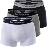 Giorgio Armani EMPORIO ARMANI Herren Boxershorts Vorteilspack - Basic Pants, Cotton Stretch Weiß/Schwarz/Grau M