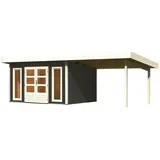 Karibu Perlsee 4, BxT: 664x360 cm, (Set), mit Anbaudach