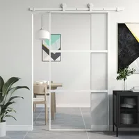 vidaXL Schiebetür Weiß 102,5x205 cm Hartglas und Aluminium