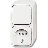 Busch-Jaeger 2601/6/2300EAPW500 Kombination SCHUKO® Steckdose, mit Wippschalter Aus- und Wechselschaltung