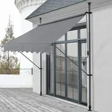 pro.tec Klemmmarkise Stem 250 x 120 cm mittelgrau
