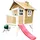 Axi Robin Spielhaus Braun - Weiß mit Roter Rutsche 177 x 264 x 203 cm