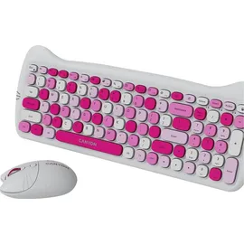 Canyon Tastatur- und Maus-Set HSET-W6 mit Mauspad Pink - Rosa/Schwarz/Lila