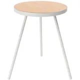 Yamazaki Beistelltisch rund 38x50cm Sofatisch Nachttisch Tower 3-Bein weiß
