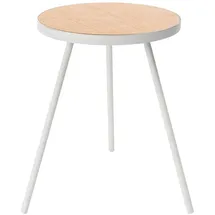 Yamazaki Beistelltisch rund 38x50cm Sofatisch Nachttisch Tower 3-Bein weiß