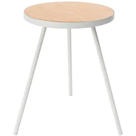 Yamazaki Beistelltisch rund 38x50cm Sofatisch Nachttisch Tower 3-Bein weiß