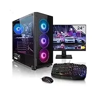 Megaport Set Komplett Gaming PC AMD Ryzen 5 5500 • 24" Monitor • Windows 11 • Nvidia GeForce RTX3050 6GB • 16GB 3200MHz DDR4 • 500GB M.2 SSD • Tastatur • Maus Gaming pc komplettpaket