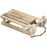ECD Germany Deko Schlitten 31,5 cm Braun/Natur