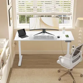 Woltu Schreibtisch Computertisch mit USB-Ladeanschluss, Weiß 140x60 cm - Weiß