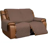Easy-Going Liegesessel-Bezug, wendbarer Sofabezug für Doppel-Liegesessel, geteilter Sofabezug für jeden Sitzplatz, Möbelschutz mit elastischen Bändern für Kinder, Hunde und Haustiere (2-Sitzer, Braun