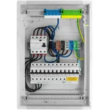 Doktorvolt Sicherungskasten Unterputz 2-reihig 24 Module – Verteilerkasten verdrahtet mit 8x MCB 1x RCCB Saltek Überspannungsschutz VDE geprüft IP40 Hager Verteilerschrank 505x348x98 mm