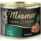 Miamor Sparpaket Miamor Feine Filets Thunfisch & Reis in Jelly 24 x 185g Dose Katzennassfutter