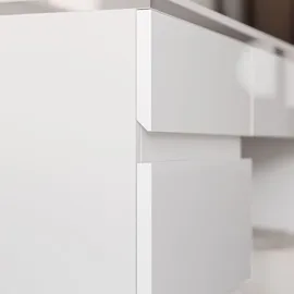 Lukmebel Schreibtisch AURORA SILVER mit Schubladen - Silber/Weiß
